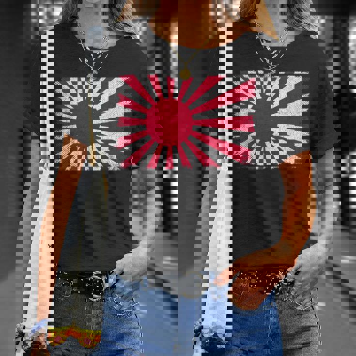 大日本帝国 男性 女性 グランジ ヴィンテージ 旭日旗 Tシャツ 彼女への贈り物