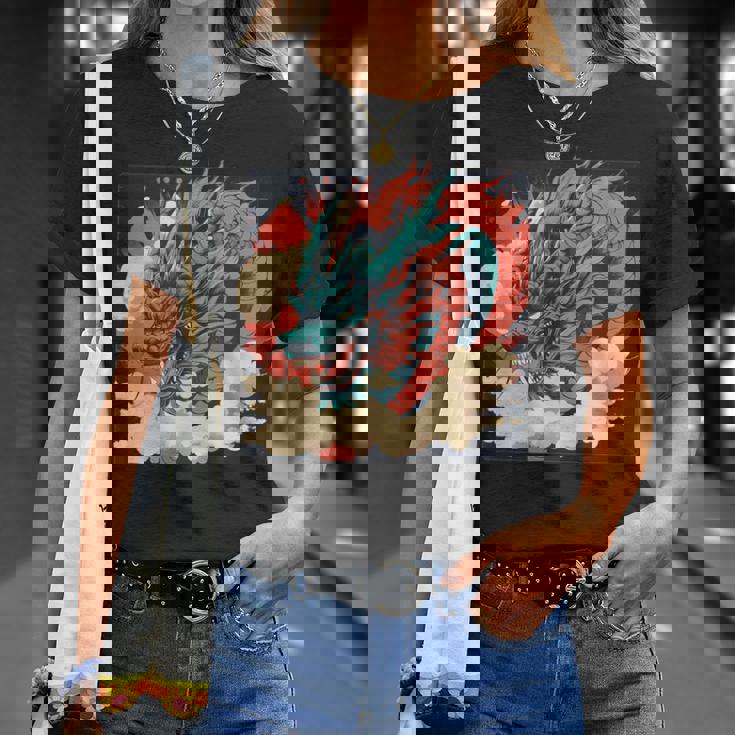 大胆でクールな外観の素晴らしい日本のドラゴン。 Tシャツ 彼女への贈り物