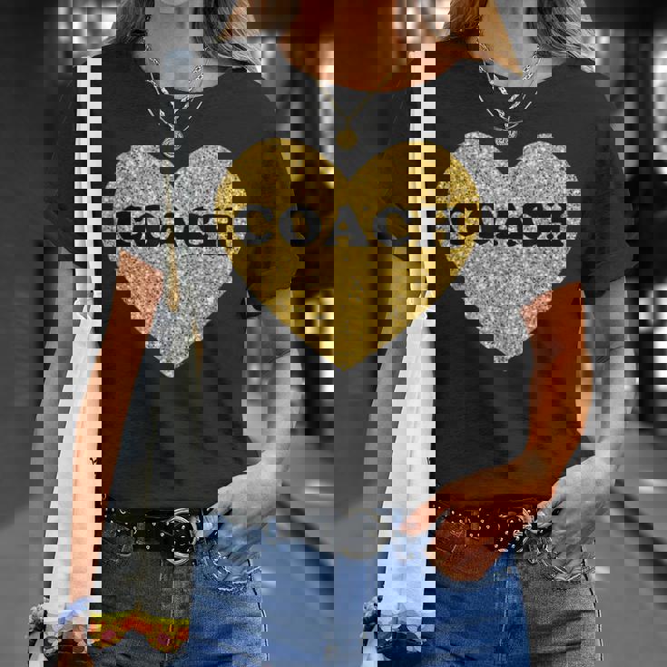 女性用および男性用コーチハートスポーツコーチ Tシャツ 彼女への贈り物