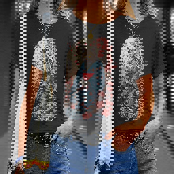 妖怪猫 着物美桜風 Tシャツ 彼女への贈り物