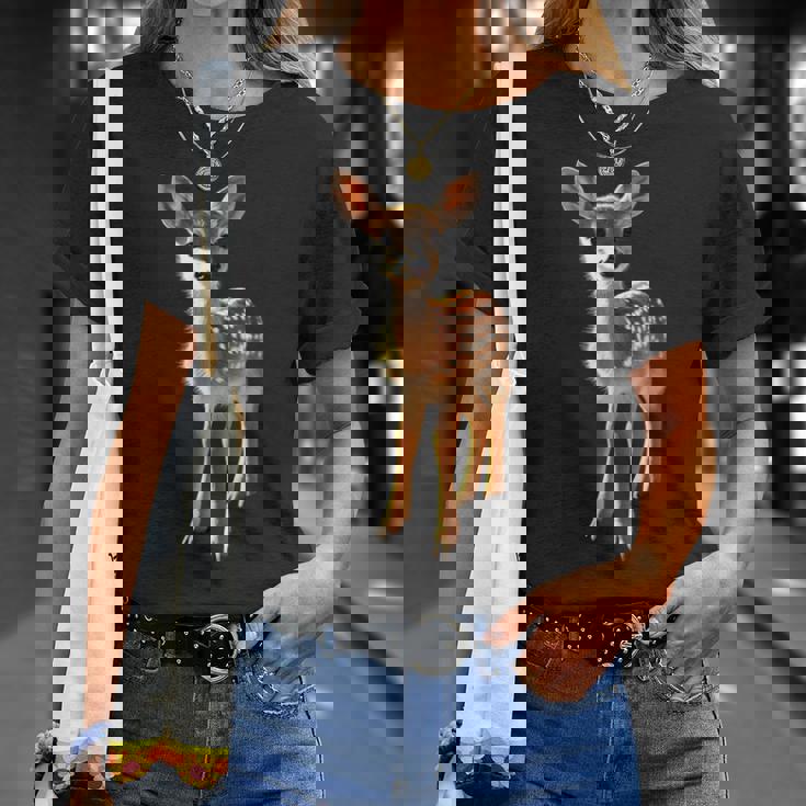 子鹿愛好家のためのロー鹿 ローバック鹿 子鹿 スイート鹿 Tシャツ 彼女への贈り物