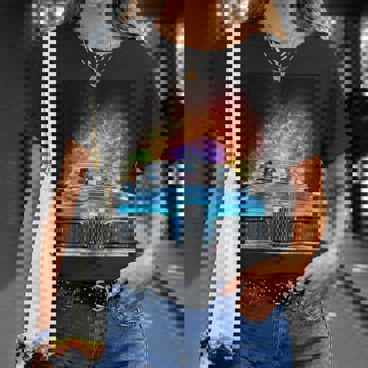 宇宙 銀河 猫 運転 車 Tシャツ 彼女への贈り物