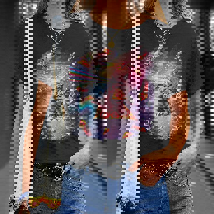 宇宙ピザ猫-レインボーレーザー、タコス、ブリトー Tシャツ 彼女への贈り物