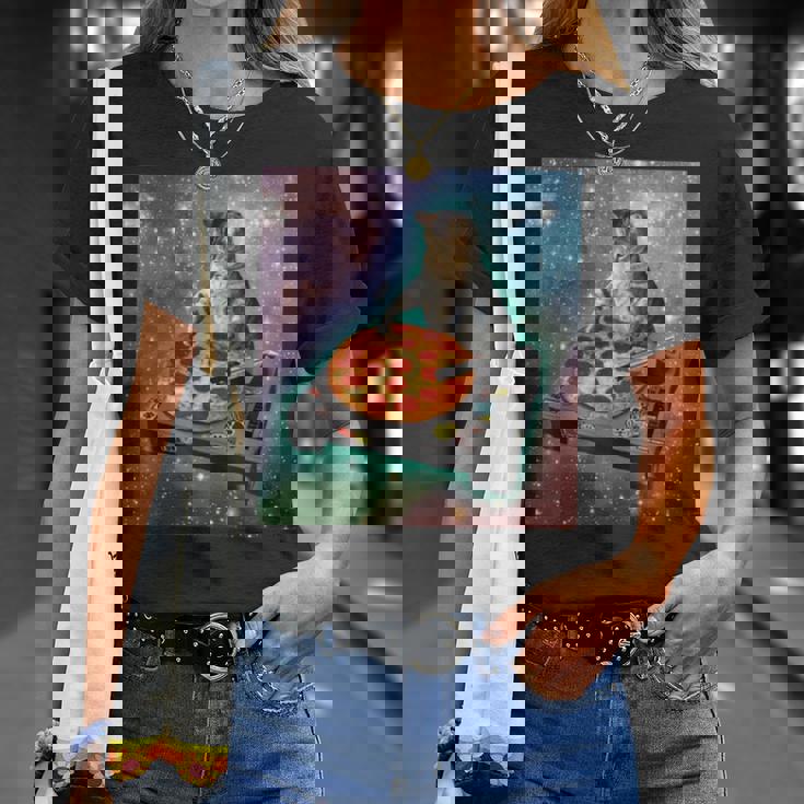 宇宙宇宙 ギャラクシー 宇宙 猫 ピザ Dj 面白い かわいい コズミック Tシャツ 彼女への贈り物