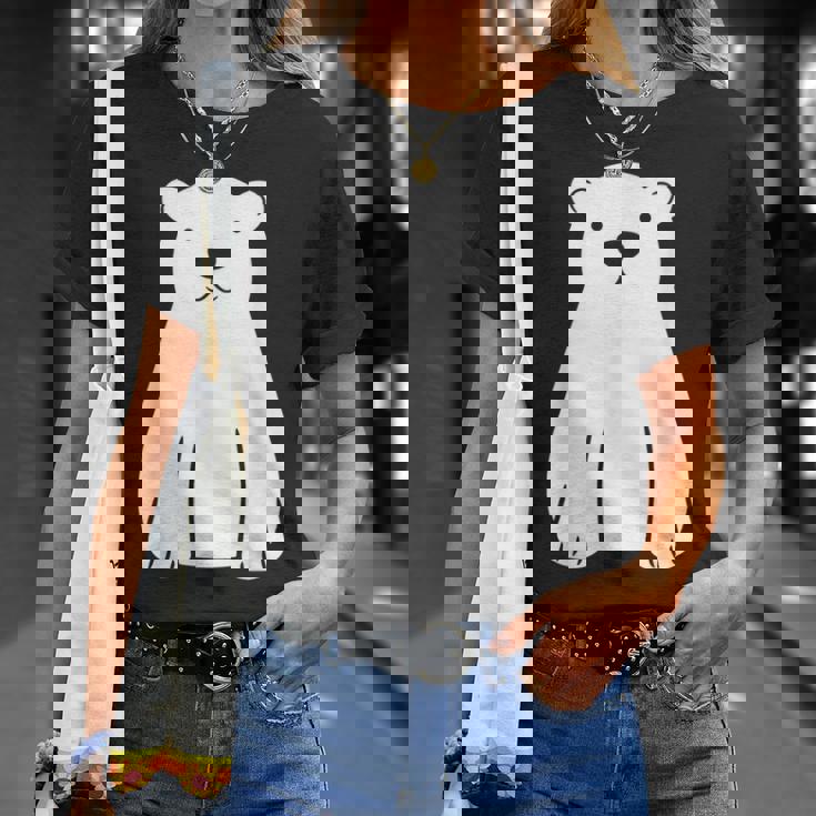 小さなシロクマ かわいいミニマリスト シンプルなシロクマ Tシャツ 彼女への贈り物