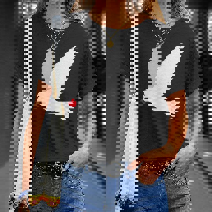 平和への愛を込めた白い鳩 Tシャツ 彼女への贈り物