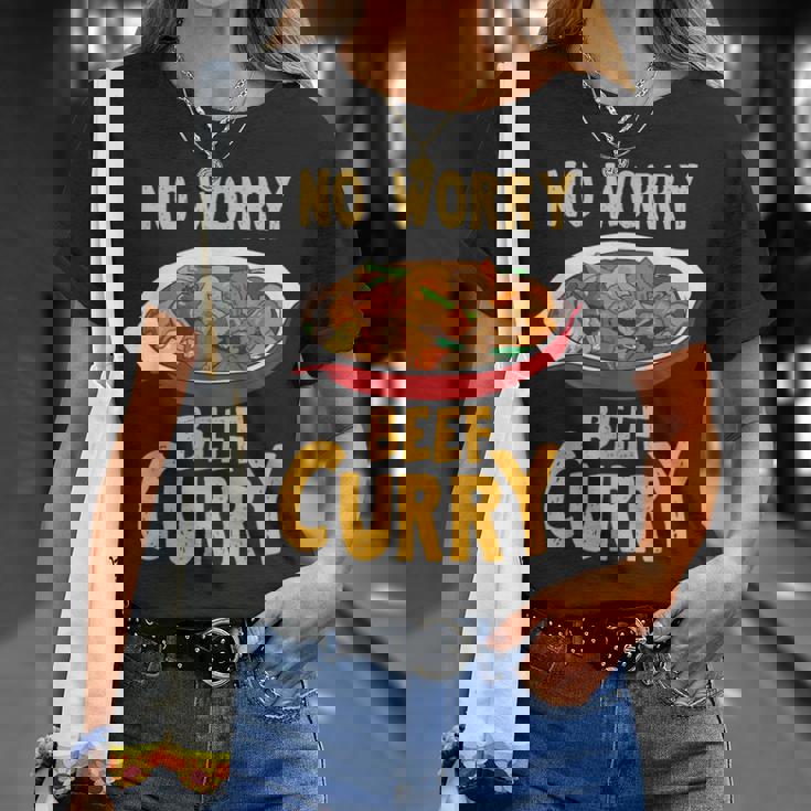 心配いらず ビーフカレー インド料理 シェフ おもしろ料理 Tシャツ 彼女への贈り物