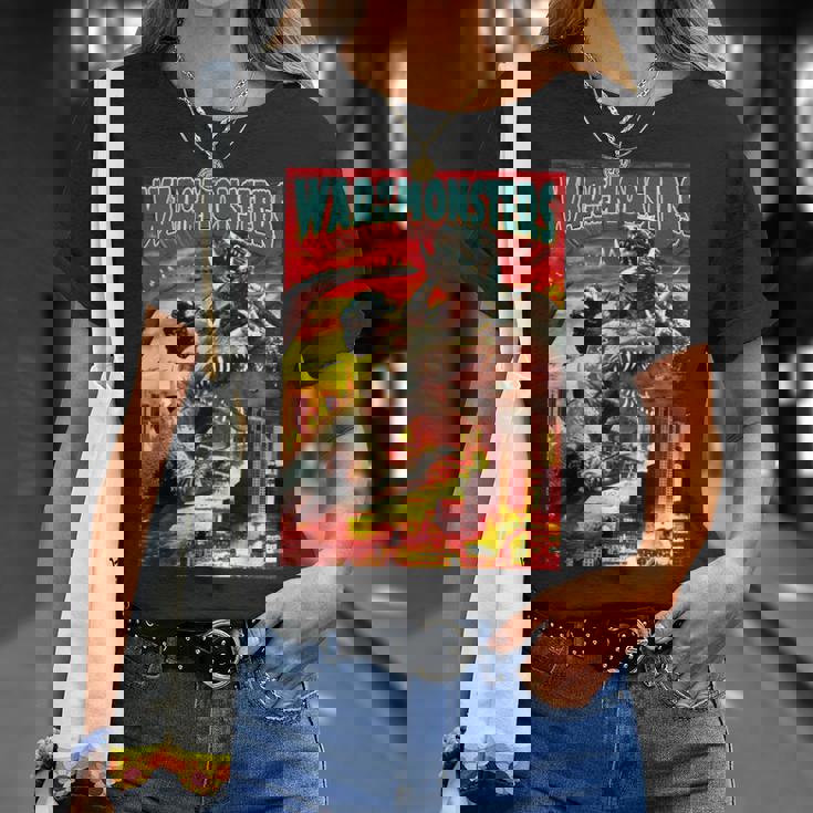 怪獣戦争 怪獣ホラー Tシャツ 彼女への贈り物