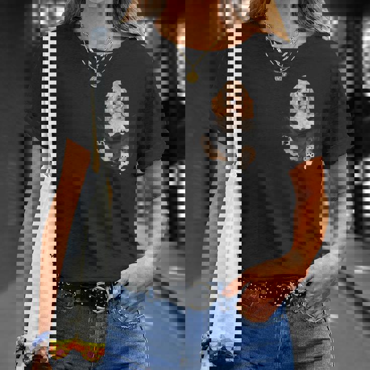 恋人のためのポケットに入った面白いイングリッシュコッカースパニエル Tシャツ 彼女への贈り物