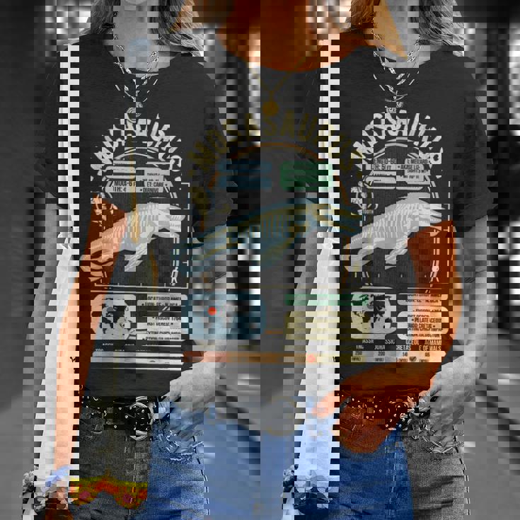 恐竜の事実 モササウルスの科学と解剖学のギフト Tシャツ 彼女への贈り物