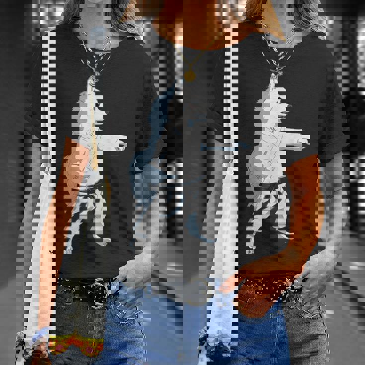 愉快な空手犬 日本のスピッツ Tシャツ 彼女への贈り物