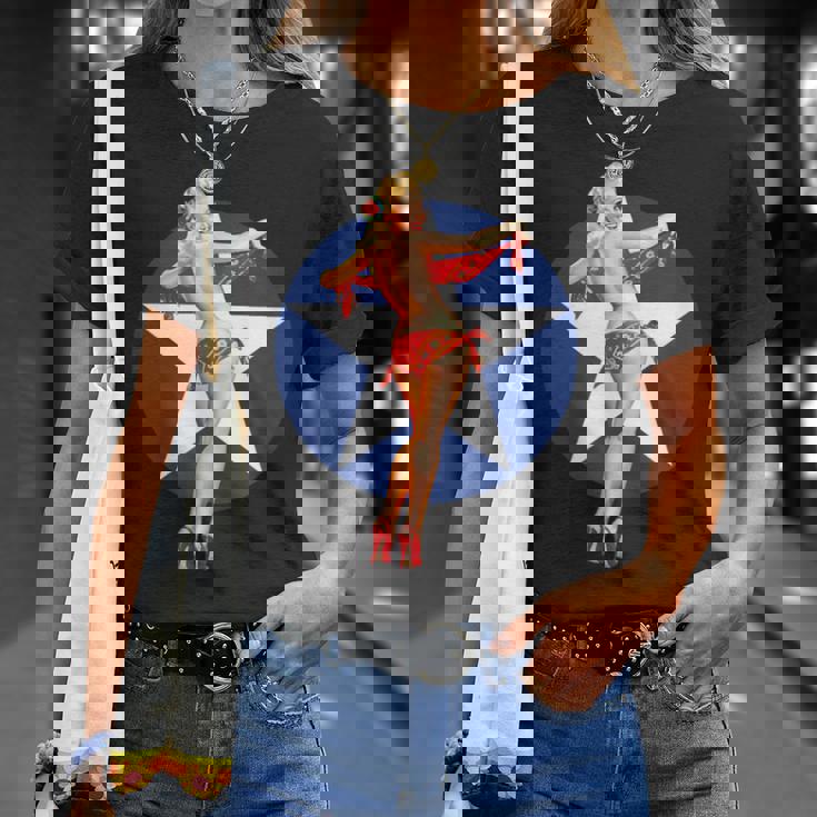 愛国心 ヴィンテージ セクシー ピンナップ 女の子 Tシャツ 彼女への贈り物