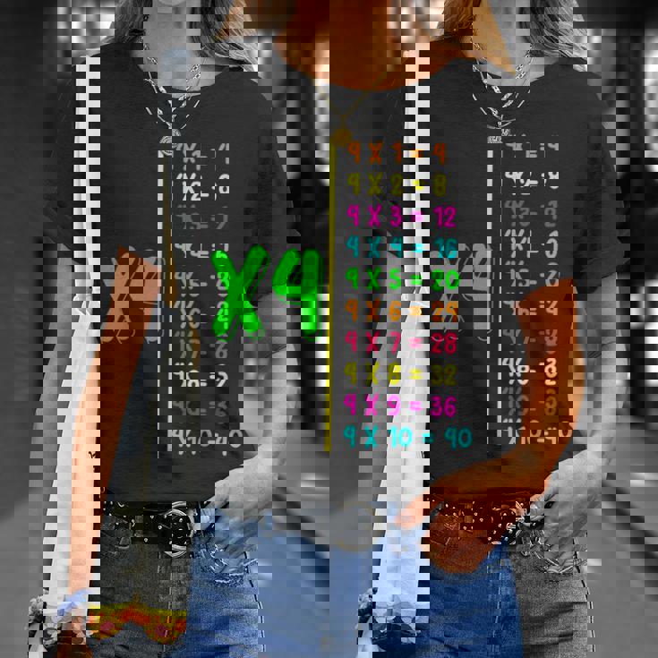 掛け算表4 小学生 算数の日 キッズ 男の子 Tシャツ 彼女への贈り物