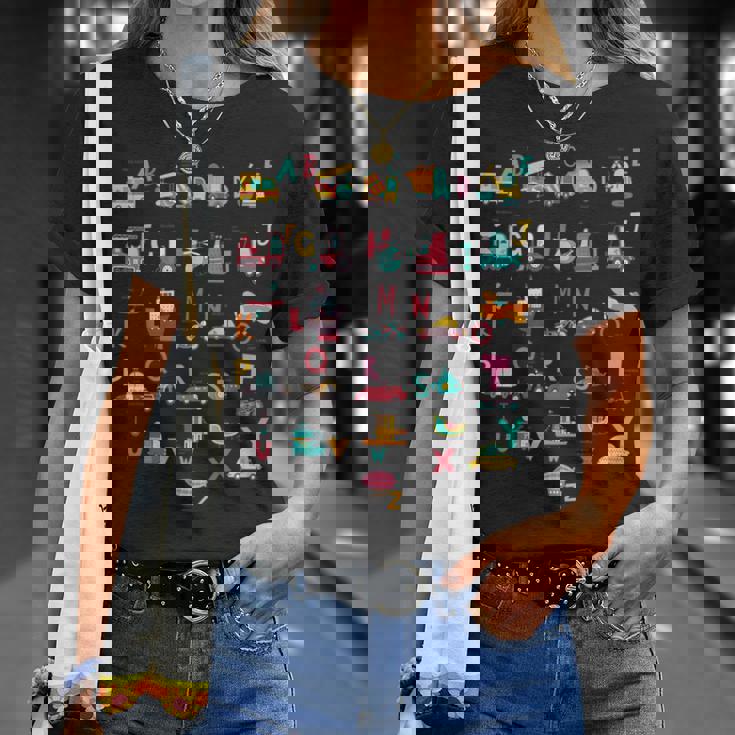 救急車掘削機ヘリコプタートラック車両abc幼児 Tシャツ 彼女への贈り物