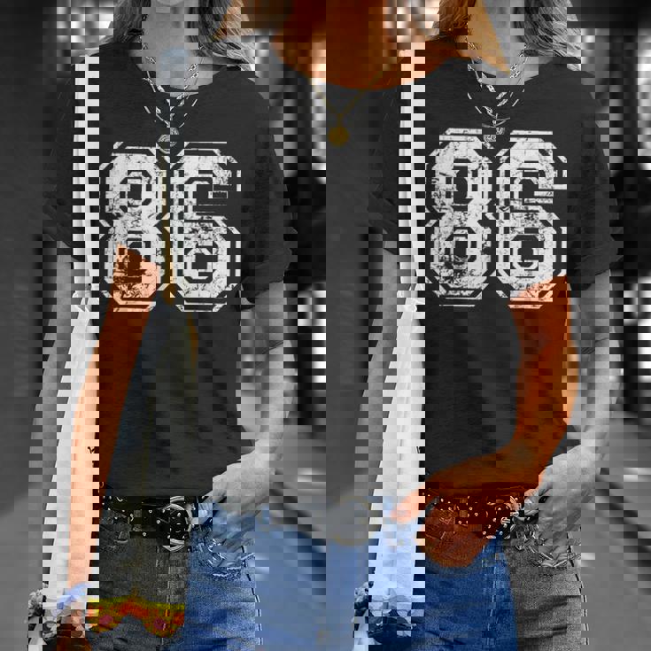 数字 86 ヴィンテージ 1986 誕生日 レトロ ヴィンテージ ルック Tシャツ 彼女への贈り物