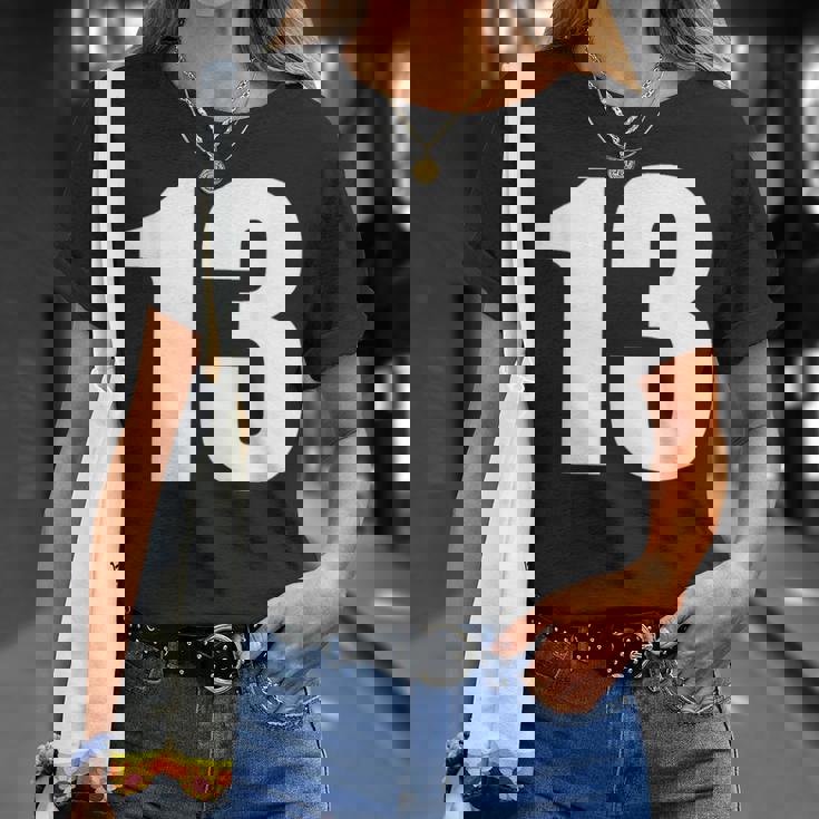 数字 Nhirn 数字 13 プレーン 白 数字 Tシャツ 彼女への贈り物