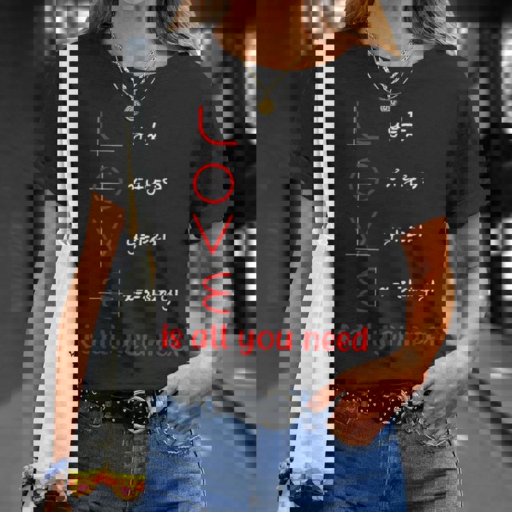 数学 Love Is All You Need グラフ数学教師 Tシャツ 彼女への贈り物
