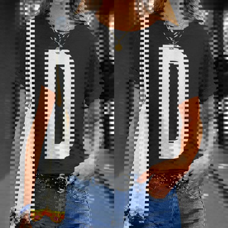 文字d アルファベットモノグラム イニシャル。 Tシャツ 彼女への贈り物