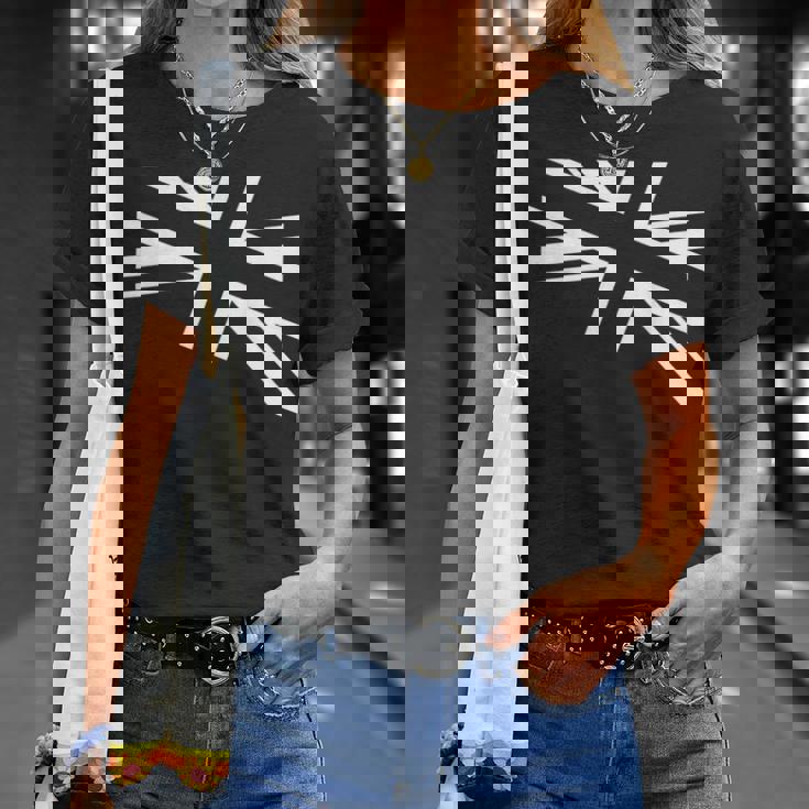 旗愛好家のためのユニオンジャックのホワイトデザイン。 Tシャツ 彼女への贈り物