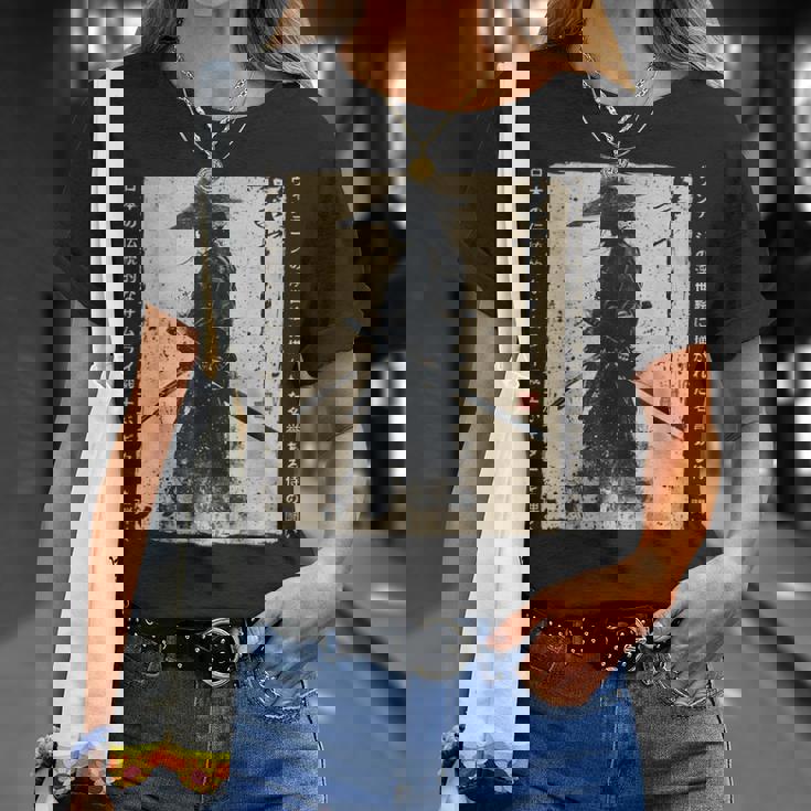 日本 武士 武士 戦闘機 浮世 墨絵 侍 Tシャツ 彼女への贈り物