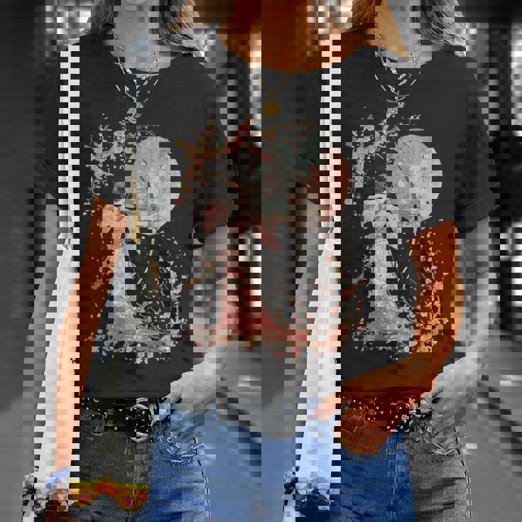 日本の伝統的な弓道アーチェリーアート桜のデザイン。 Tシャツ 彼女への贈り物