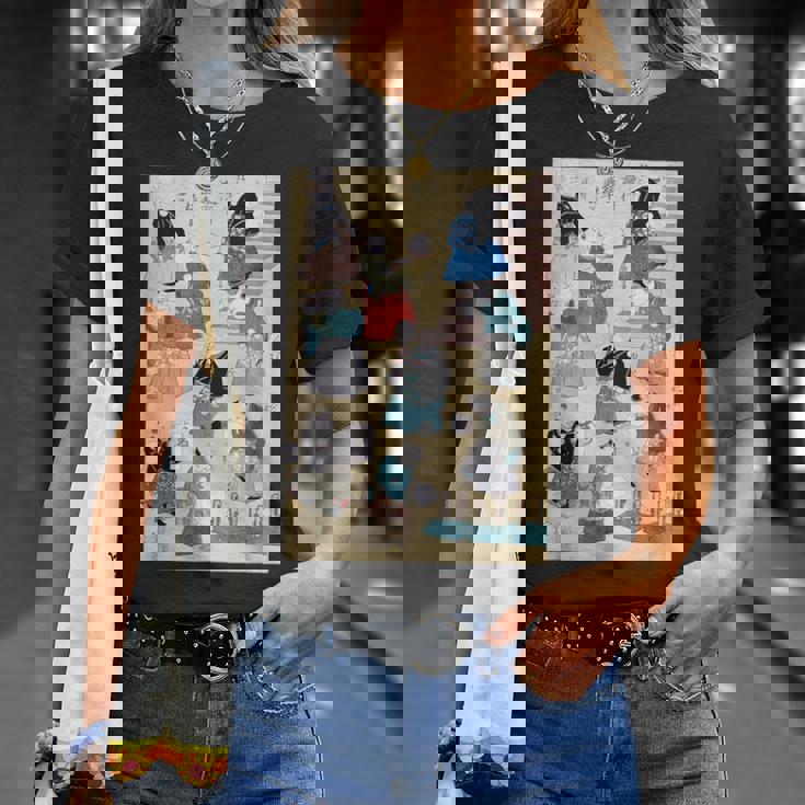 日本の猫 歌川国芳 流行猫の曲鞠 ヴィンテージ浮世絵 芸術の美的 日本の伝統美術 Tシャツ 彼女への贈り物