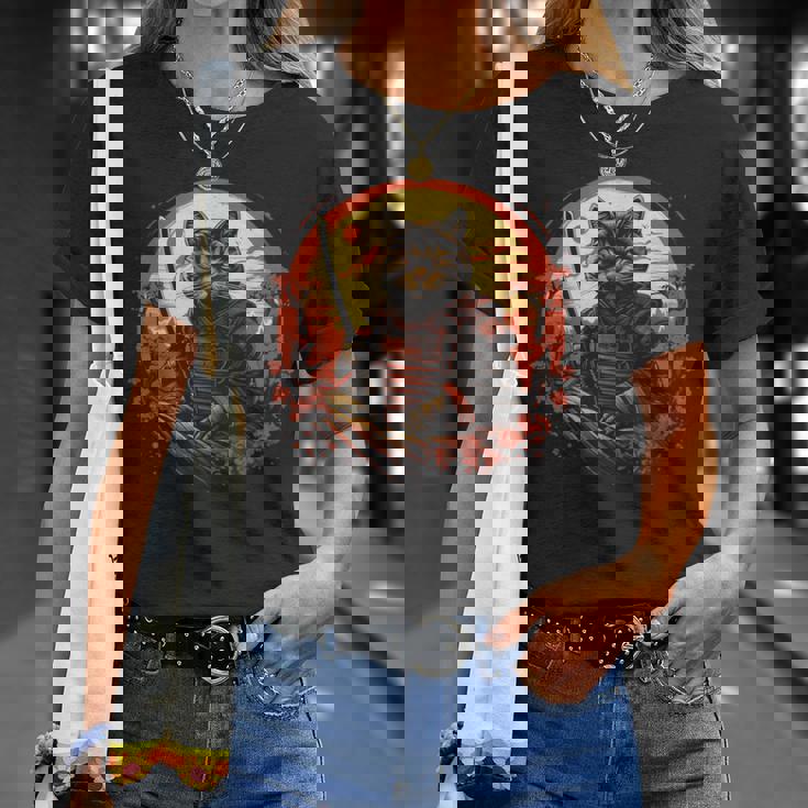 日本の芸術 猫 忍者 浮世絵 アニメスタイル サムライキャット 猫好き 愛猫家 ペット 猫飼い 可愛い ネコ ねこ 猫 Tシャツ 彼女への贈り物