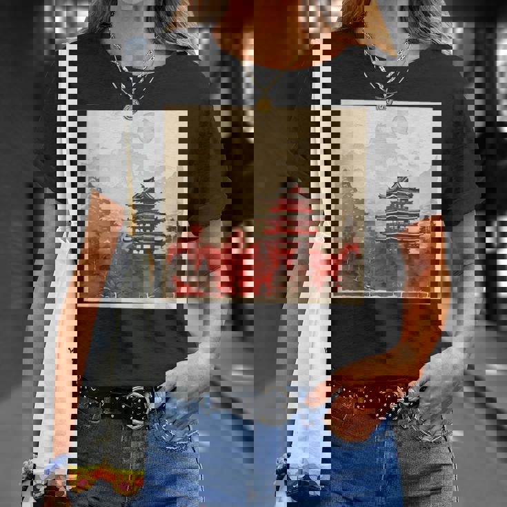 日本アジア アジア 日本風 ヴィンテージ レトロ 自然 Tシャツ 彼女への贈り物