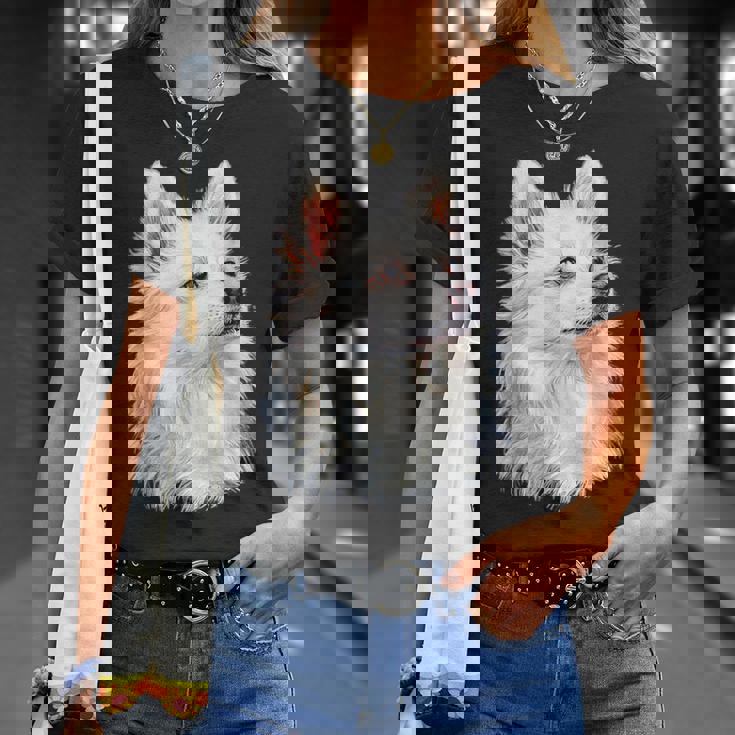 日本スピッツ 犬 グラフィック ペット イラスト 日本スピッツ Tシャツ 彼女への贈り物