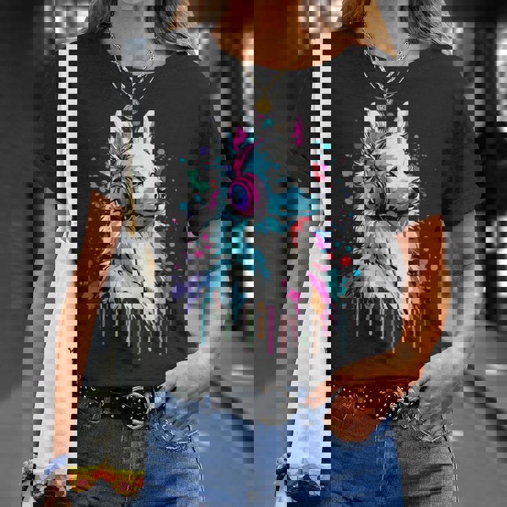 日本スピッツ好き ヘッドフォン装着 おもしろい 日本スピッツ Tシャツ 彼女への贈り物