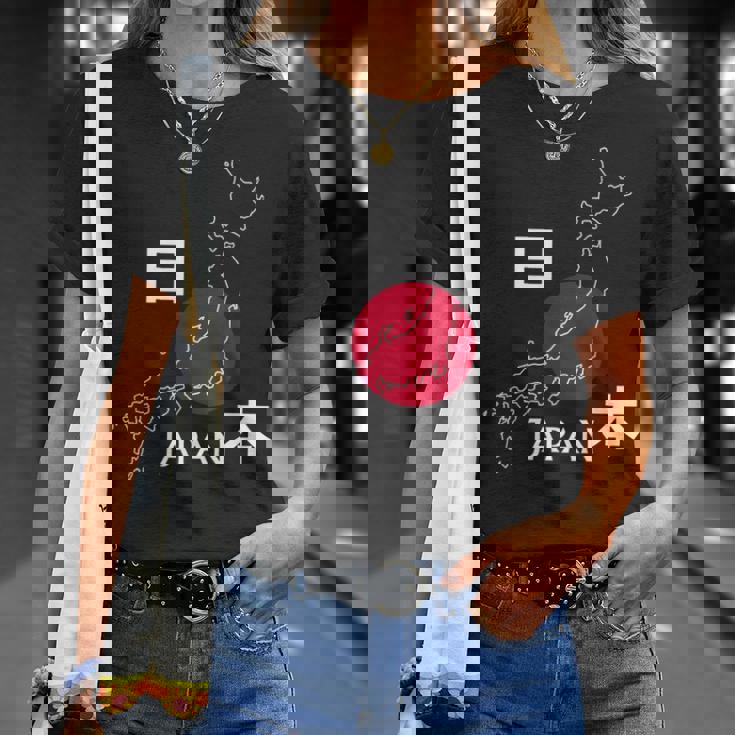 日本地図日本の観光ギフト Tシャツ 彼女への贈り物