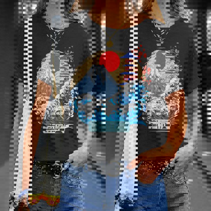 日本山 富士 大波 神奈川 日本 ヴィンテージアート Tシャツ 彼女への贈り物