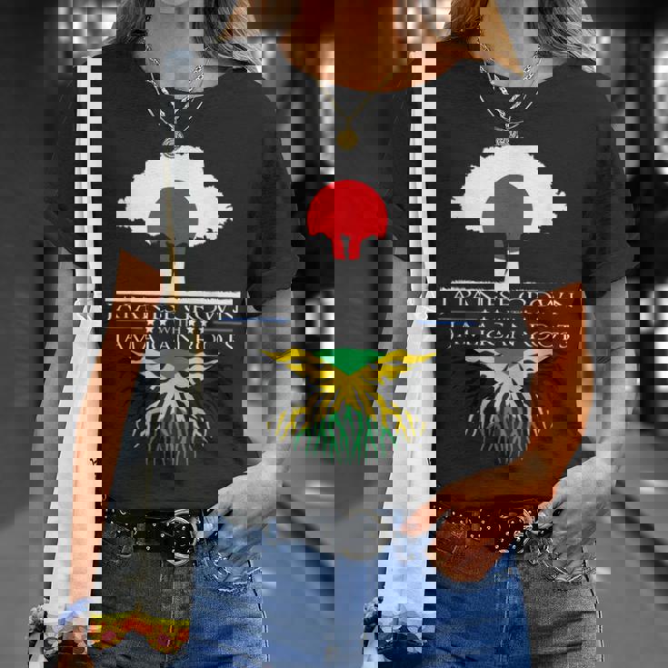 日本育ちのジャマイカ人のルーツ 日本ジャマイカ家系図 Tシャツ 彼女への贈り物