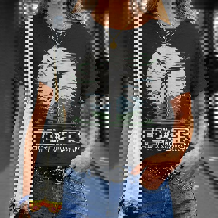 明日地球の日のための風力発電 クリーンエネルギー 風力タービン Tシャツ 彼女への贈り物