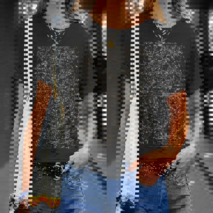 星座地図 天文学 占星術 Tシャツ 彼女への贈り物