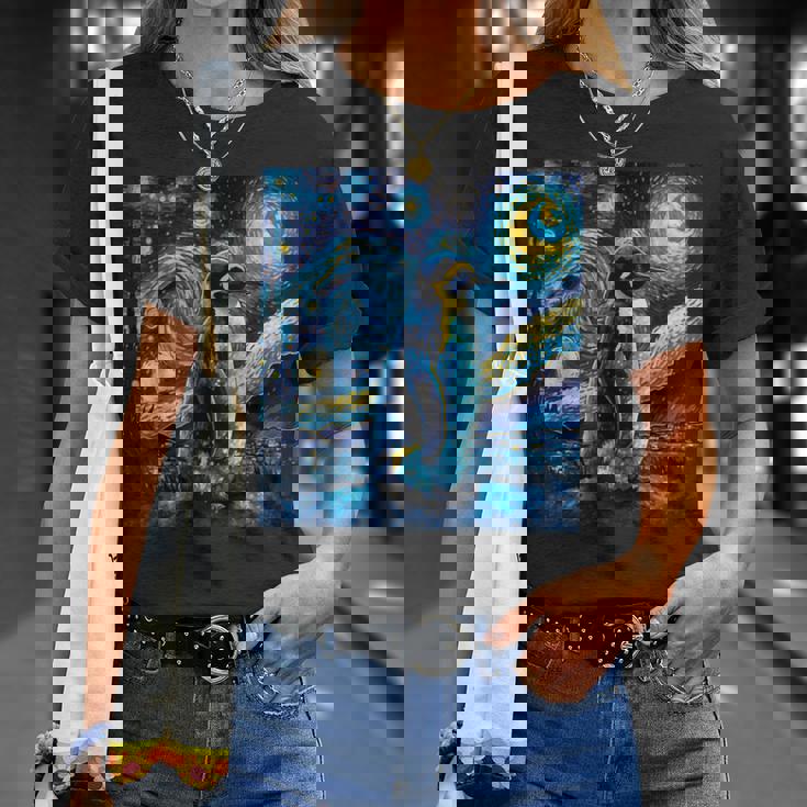 星月夜 ヴィンセント・ヴァン・ゴッホ 絵画 ペンギン Tシャツ 彼女への贈り物