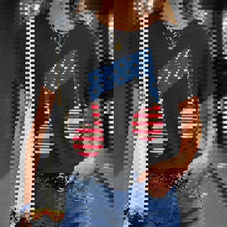 星条旗 アメリカ国旗 音符 Tシャツ 彼女への贈り物