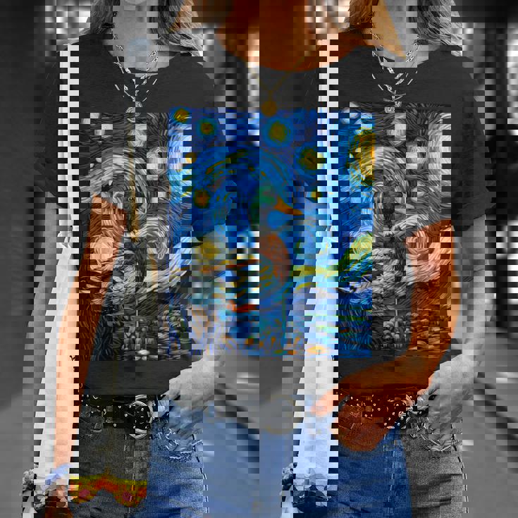 星空の下のアヒル アート グラフィック 誕生日 クリスマス Tシャツ 彼女への贈り物