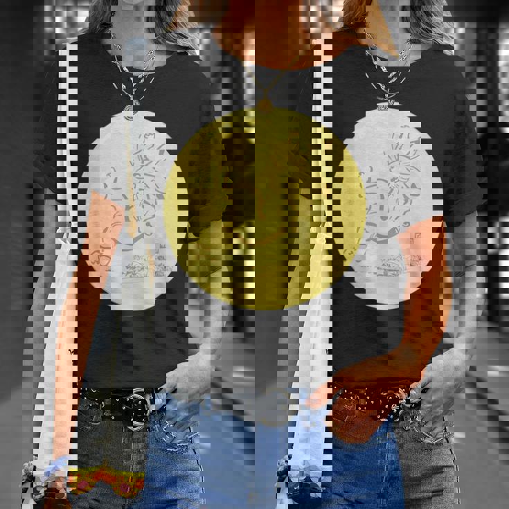 月 に映る 鳥獣戯画 兎 デザイン ウサギ うさぎ メンズ レディース キッズ 和風 和柄 グラフィック Tシャツ 彼女への贈り物