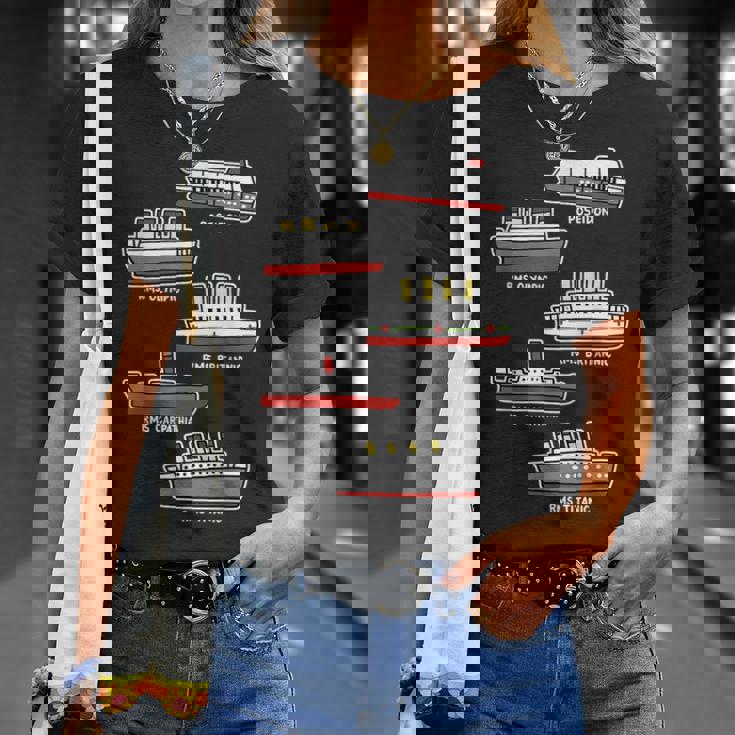 有名なクルーズ船 Rms タイタニック ブリタニック ポセイドン カルパチア Tシャツ 彼女への贈り物