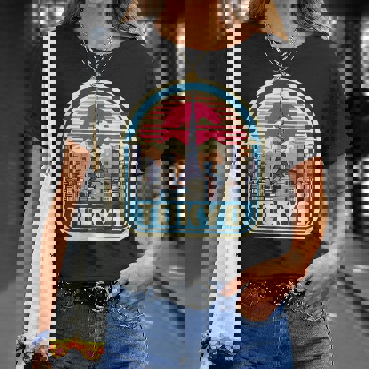 東京シティスカイライン ヴィンテージ 日本土産 レトロカラー Tシャツ 彼女への贈り物