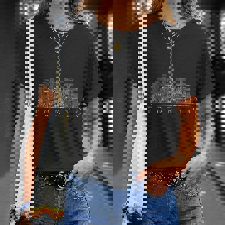 東京スカイライン 日本 ランドマーク スカイツリー 東京タワー お土産 Tシャツ 彼女への贈り物