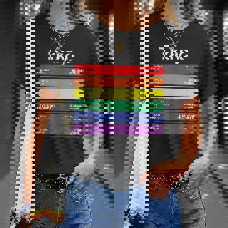 東京プライド レインボーフラッグ カラー メトロ鉄道 Lgbtq Tシャツ 彼女への贈り物