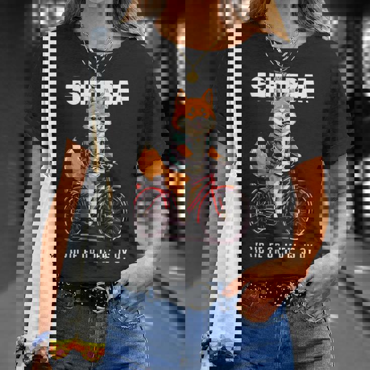 柴犬 いぬ イラスト 柴犬好き 犬好き 自転車 かわいい おもしろ レトロ Ride For Life's Joy Tシャツ 彼女への贈り物
