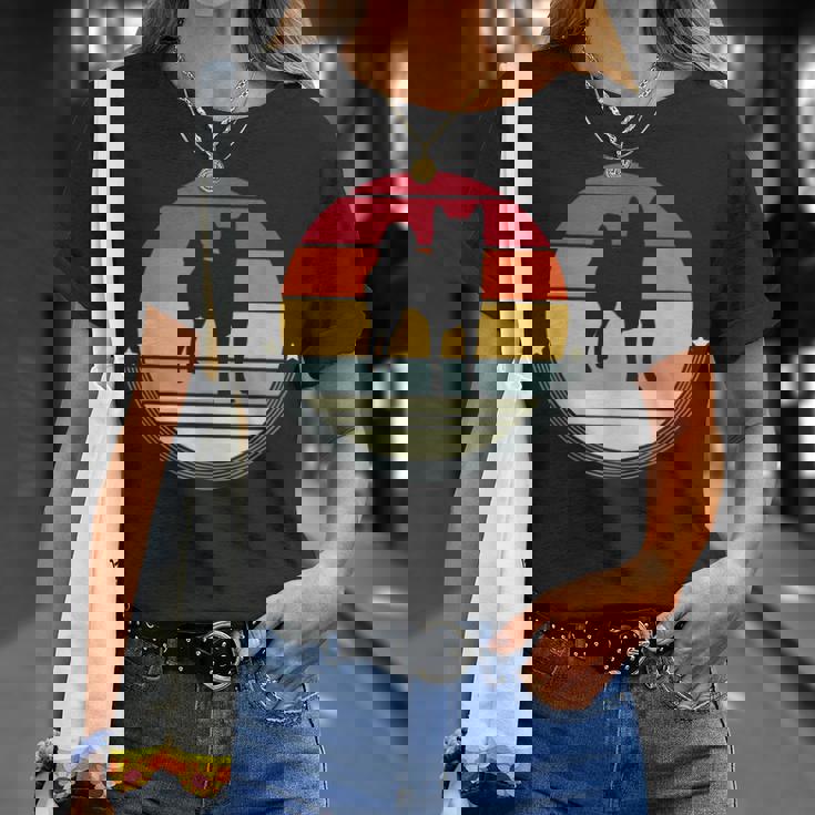 柴犬 シルエット レトロ ヴィンテージ 犬 オーナー レディース メンズ Tシャツ 彼女への贈り物