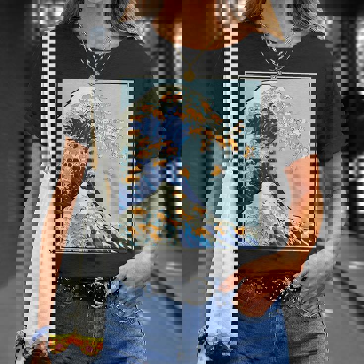 柴犬 大波 日本 神奈川 北斎 犬 動物 Tシャツ 彼女への贈り物