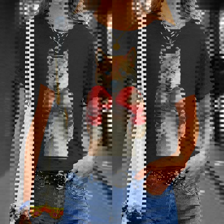 柴犬ボクシング 長袖tシャツ Tシャツ 彼女への贈り物