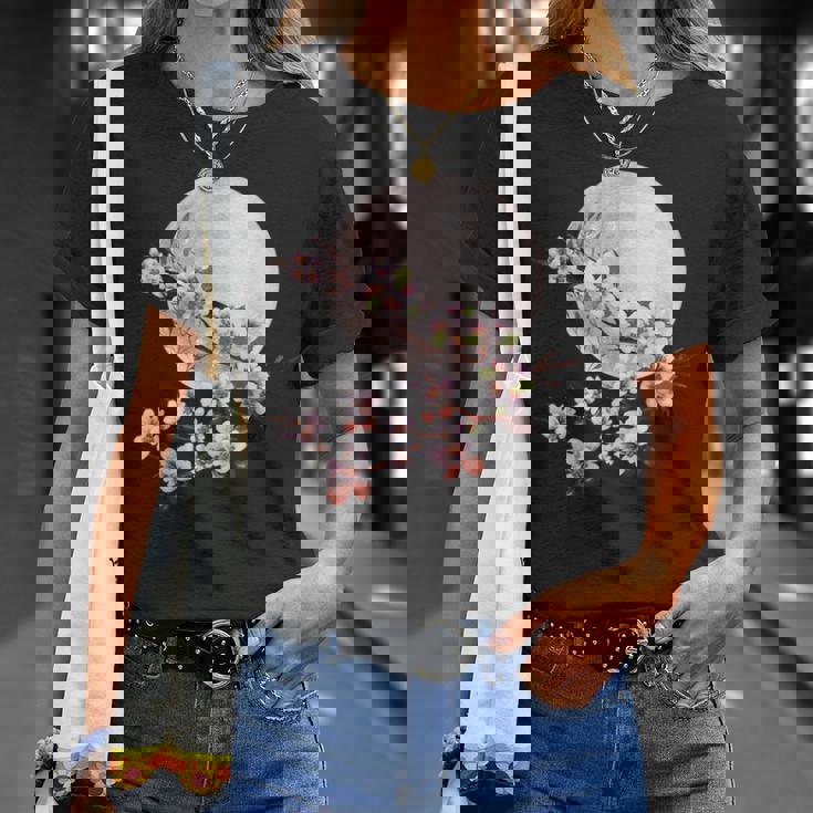 桜 花 満月 さくら 日本文化 Tシャツ 彼女への贈り物