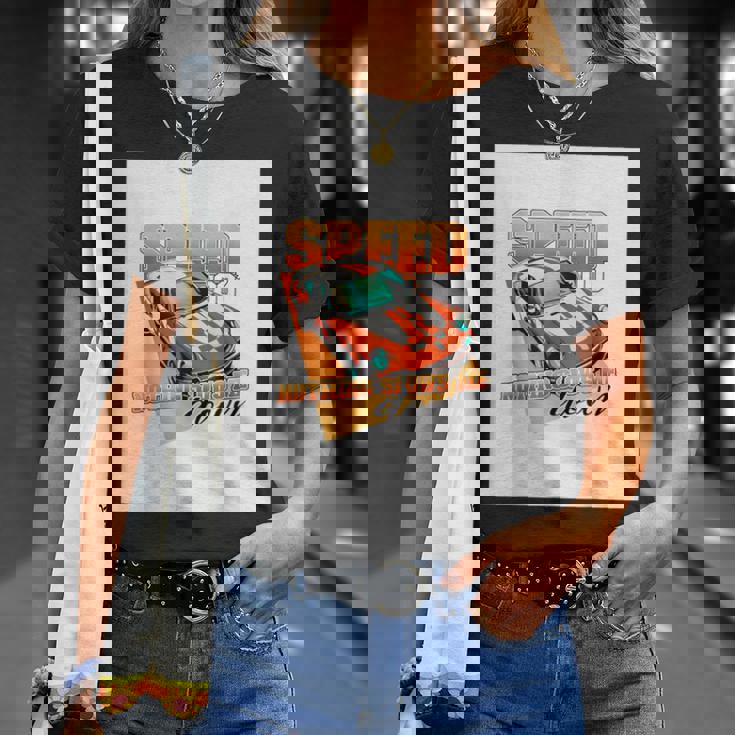 楽しいクールなレーシングカーイラスト Tシャツ 彼女への贈り物