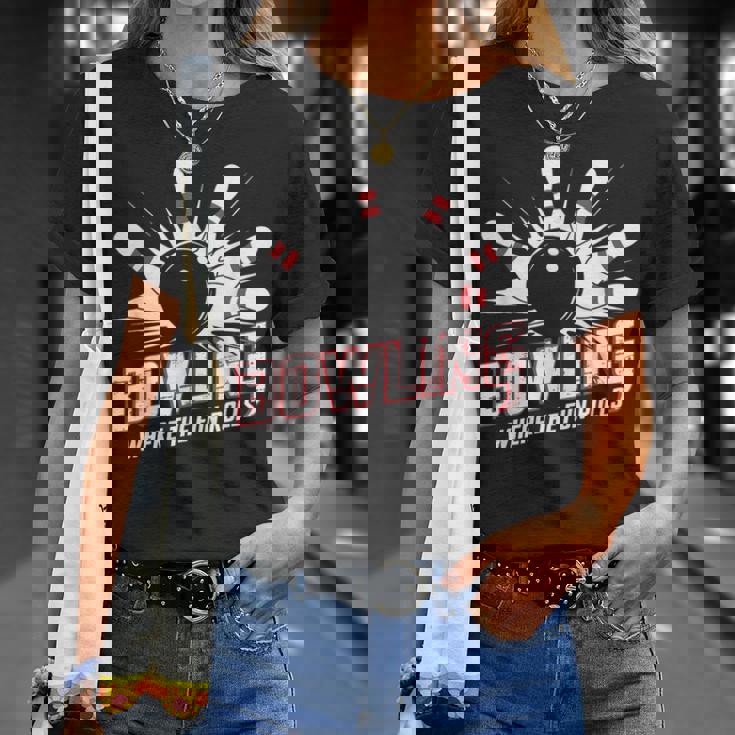 楽しいロールスボーリング パンヴィンテージボウリングボール Tシャツ 彼女への贈り物